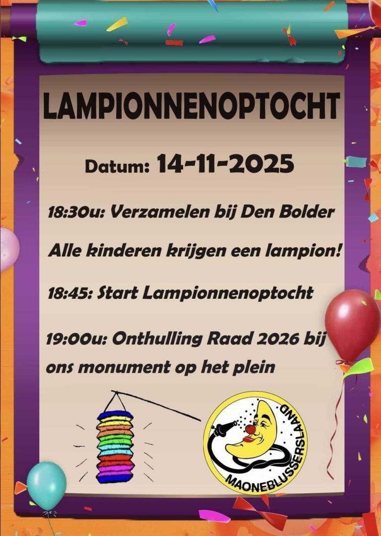 Lampionnenoptocht voor 11-11 Bal