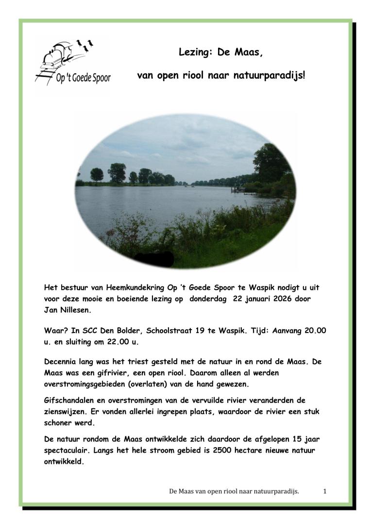 20260126_de_maas-afbeeldingen-0 Lezing Heemkunde op 't Goede Spoor: De Maas, van open riool naar natuurparadijs! - Den Bolder
