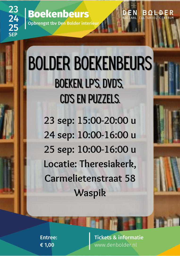 poster_sep Boekenbeurs Den Bolder in Theresiakerk - Den Bolder