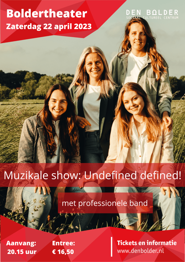 undefined_met_band_zonder_qr Boldertheater: Undefined 'Defined' met professionele band - Den Bolder